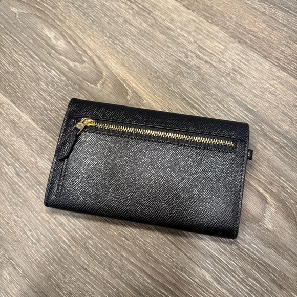 coach snap wallet in black cross grain leather - Picture 3 of 4